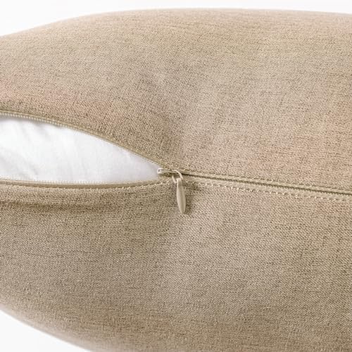 MIULEE Decorative Outdoor Pillow Covers Waterproof 18x18 Light Tan