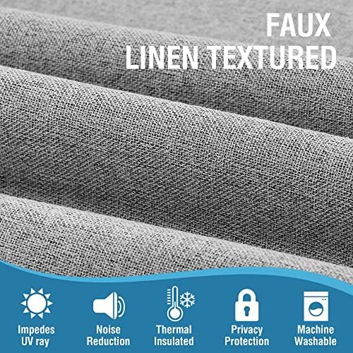 H.VERSAILTEX 100% Blackout Linen Curtains Thermal Curtains for Living