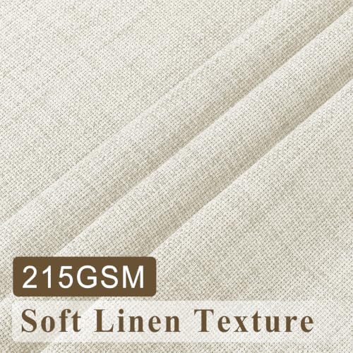 120in Long Linen Light Filtering Curtains 2 Panels 50"Wx120L Beige