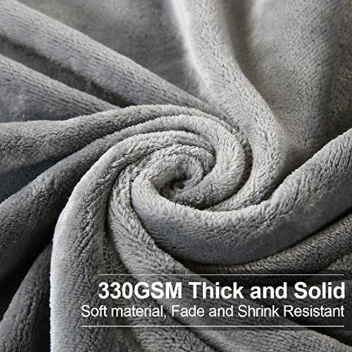 EASELAND Soft Lightweight California King Fleece Blanket, Gray