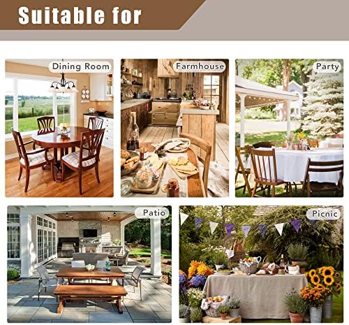Fitable 2 Pack Beige Faux Linen Tablecloths Rectangle 54x108 Inch