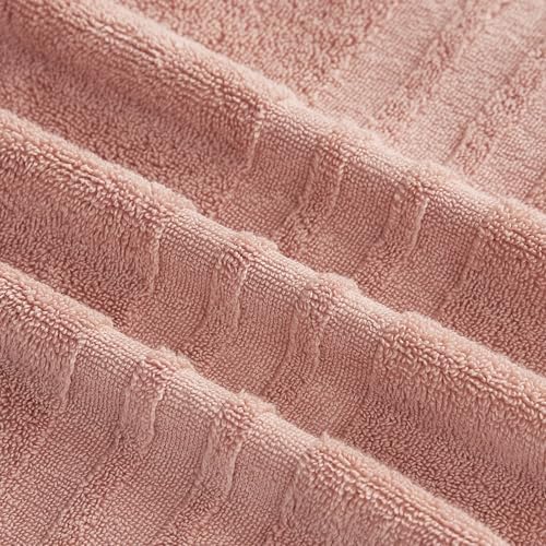 Nine West Sofia Bath Towel 6-Piece Set Peach Beige 100% Cotton Bath