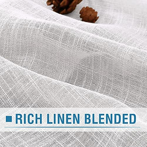 H.VERSAILTEX Linen Curtains 63 Inches Long for Living Room - Natural
