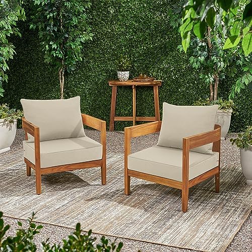 Favoyard Outdoor Patio Seat Cushions Set, 24 x 24 Inch, Waterproof