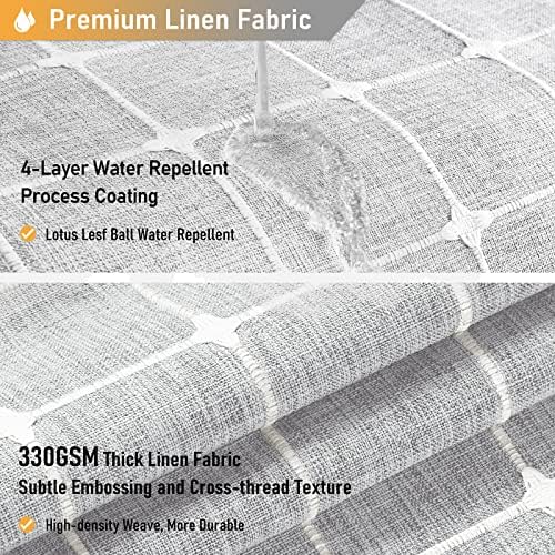 BTTN 60x72 Boho Farmhouse Linen Heavy Duty Shower Curtain Set