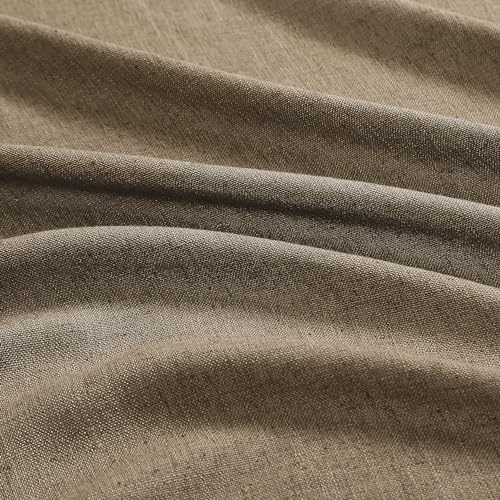 Central Park Café Brown Semi Sheer Grommet Curtain Linen Blend