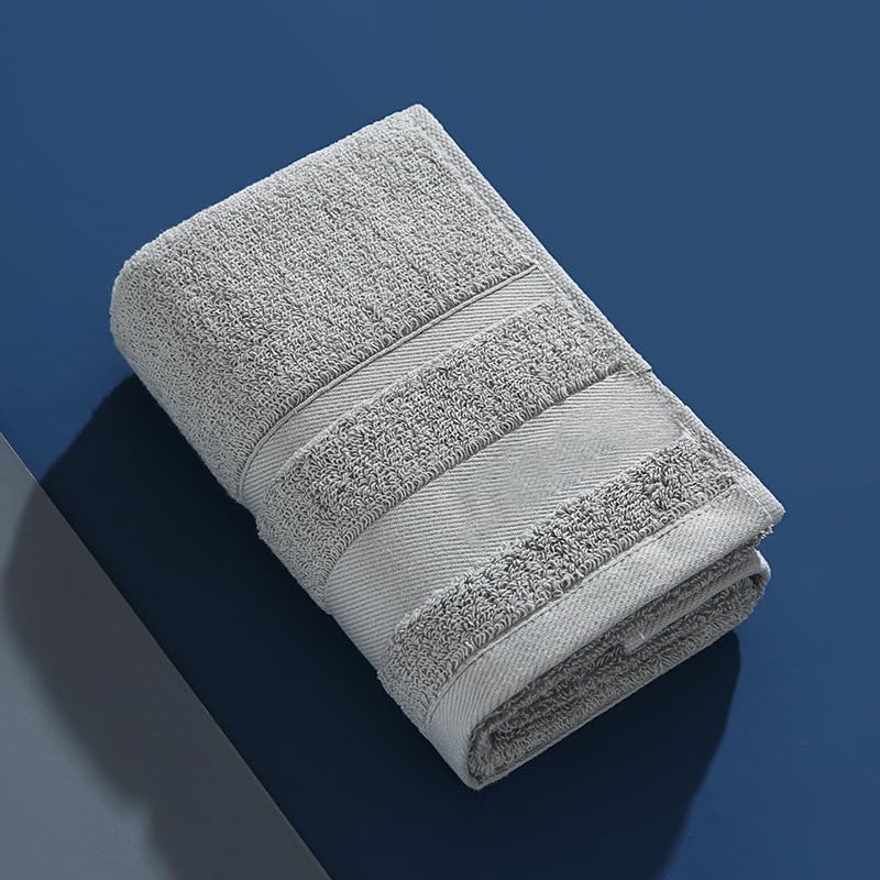 5pcs All‐Cotton Solid Washcloth for Home,13.78 * 28.74in,Grey