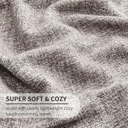 BOURINA Brown Throw Blanket Faux Cashmere Throw Outdoor Blanket 50"x