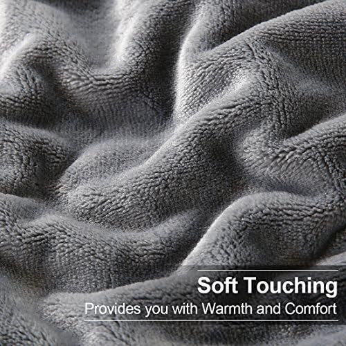 EASELAND Soft Lightweight California King Fleece Blanket, Gray