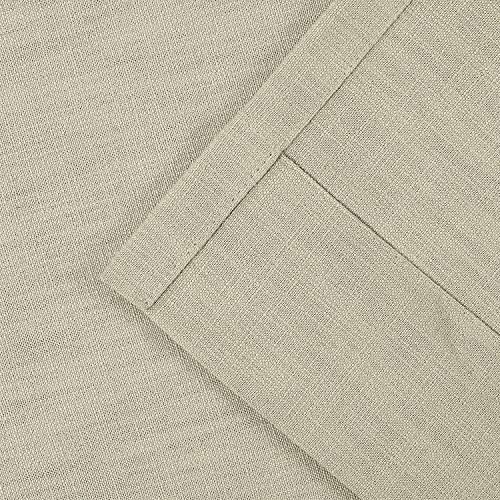 ChadMade Linen Blend Texture Tab Top Room Darkening Curtain for Living