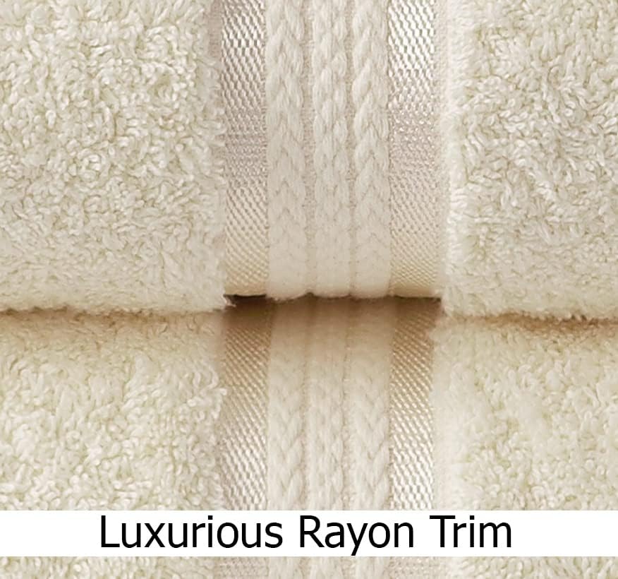 COTTON CRAFT Ultra Soft 6 Piece Towel Set - 100% Cotton Towels - Ivory