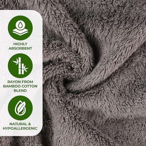Superior Rayon from Bamboo Blend 12-Piece Towel Set, Luxury Quick Dry