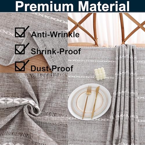 Gernaice Square Tablecloth Cotton Linen Table Cover 70” x 70” Dark