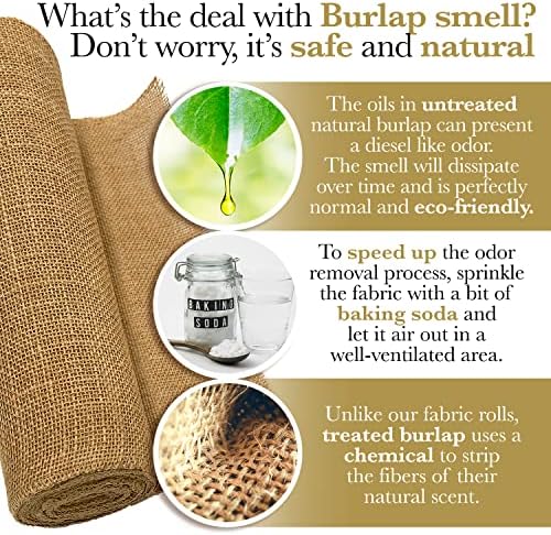 Burlap Table Runners, 12 x 108 Inch - 10 Pack Outdoor Jute Table
