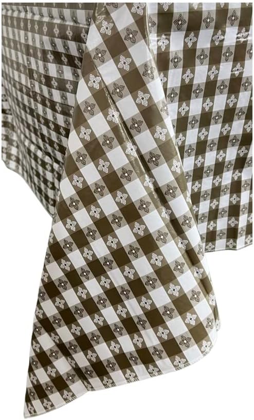 Blue Hill Rectangular Taupe/Grey Tablecloth - 52"x70" - Polyester