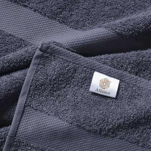IMPEX 4 PC Bath Towel Set, 100% Cotton Bath Towel 27"x54" - Grey