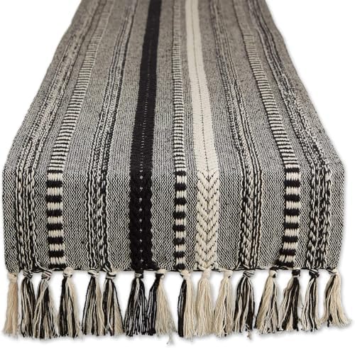 DII Farmhouse Braided Stripe Table Runner Collection, 15x72