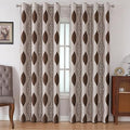HOMEIDEAS Brown and Beige Curtains for Living Room, 52 x 84 Inches
