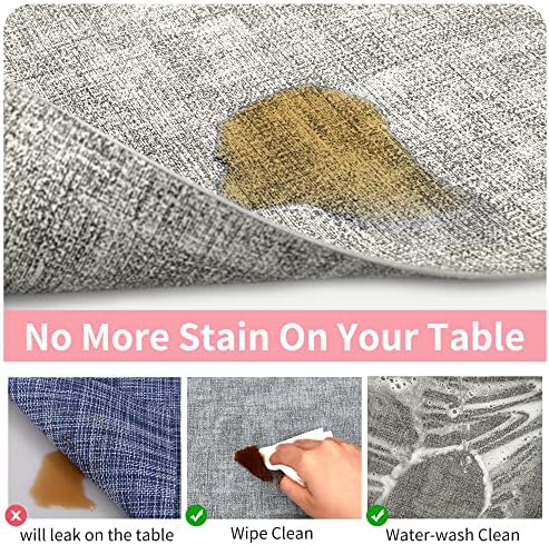 Maxpearl Faux Leather Placemats Set of 6, Easy to Clean, Grey