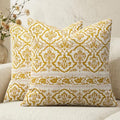 Decorative Vintage Pillow Covers 20x20: Mustard Yellow Floral Throw