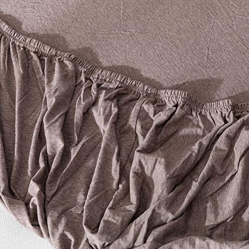 DONEUS King Fitted Sheet Fits Up to 15" Deep Pocket, Solid Brown