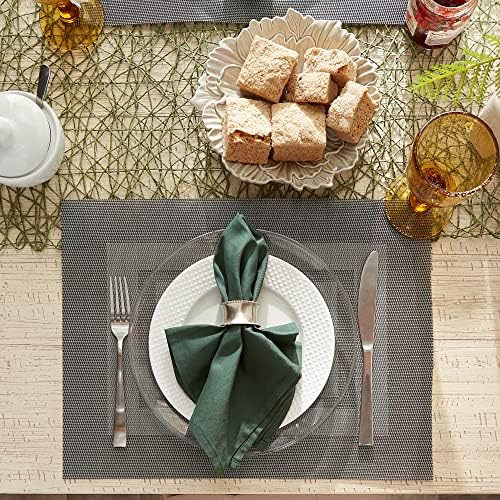 DII Vinyl Tabletop Collection, Placemat Set, 13x17.25, Gray, 6 Piece