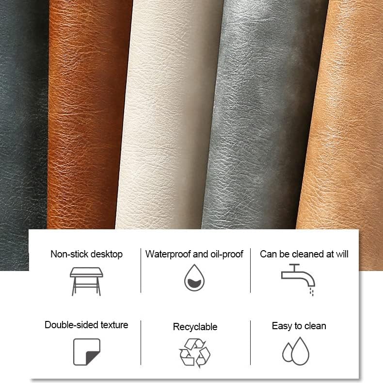 Leather Washable Placemats, Brown Thick Faux Leather Heat Resistant