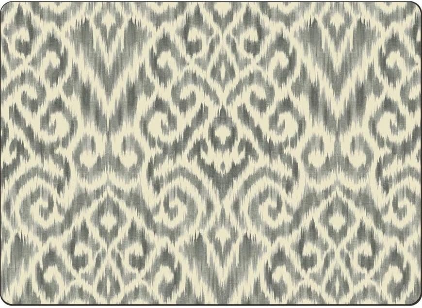Home 4 Premium Hardboard Placemats Table Mats Ikat Grey Multi Color