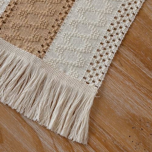 Keketoarrange Boho Macrame Table Runner 12x90 Inch