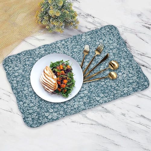 Cloths Quilted Placemats for Dining Table Set of 2, Heat Resistant