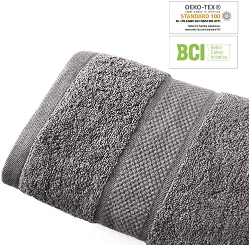 Infinitee Xclusives Pack of 4 Grey Bath Towels + Pack of 6 Kitchen