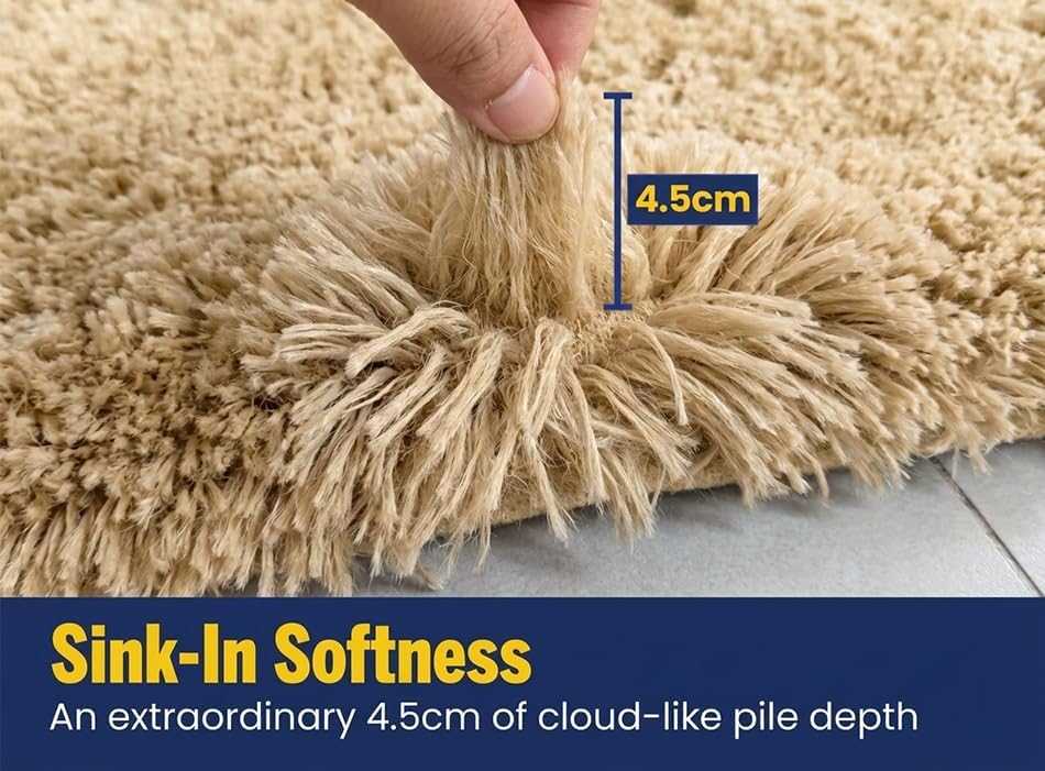 Muddy Mat® Fluffy Bathroom Rug, Soft Absorbent Microfiber Bath Mat