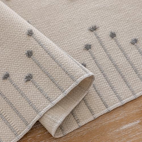 Joyfol Day Boho Table Runner, Farmhouse Stripe Cotton Table Runners