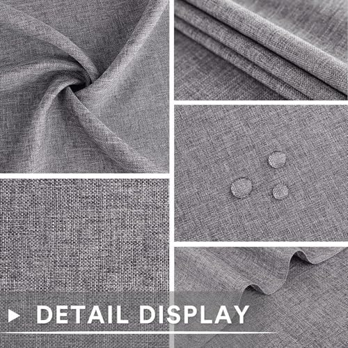 MikiUp Faux Linen Tablecloth - Slubby Textured Weaves Table Cloth for