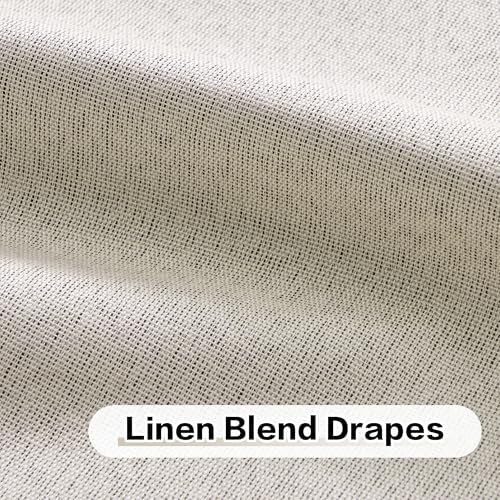 Natural Linen Pinch Pleated Full Blackout Curtains 84 Inches Long 1