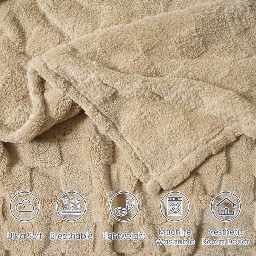 David's Home Fleece Blanket King Size, Lightweight Soft Checkered