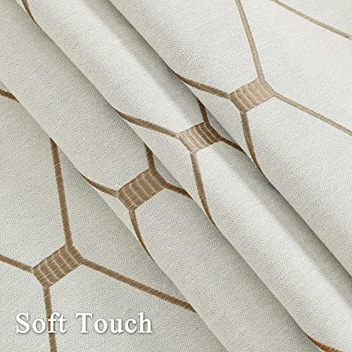 Joywell Beige Linen Curtains 96 Inches Long for Living Room Brown