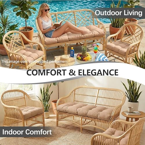 Yddsky 3Pcs Wicker Chair Cushion Sets for Patio