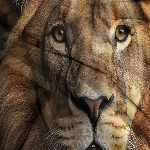 King Duvet Cover Set Photography Animal Lion Bedding with Reversible