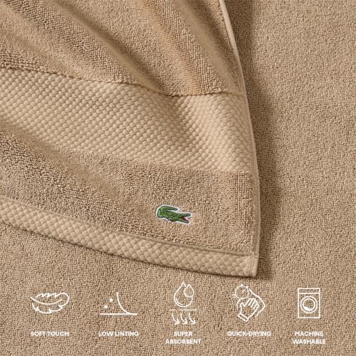Lacoste Heritage 100% Supima Cotton Bath Sheet 35" x 70", Sand