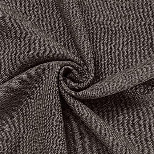 TWOPAGES Linen Grommet Curtain Drapes for Living Room,Brown,50Wx96L