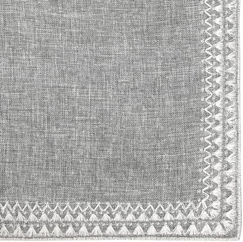 Superion Woven Table Runner 14x90 Grey - 100% Polyester Boho