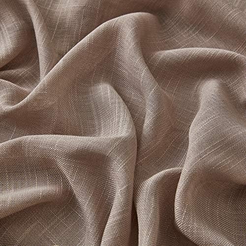HLC.ME Abbey Faux Linen Textured Semi Sheer Privacy Sun Light