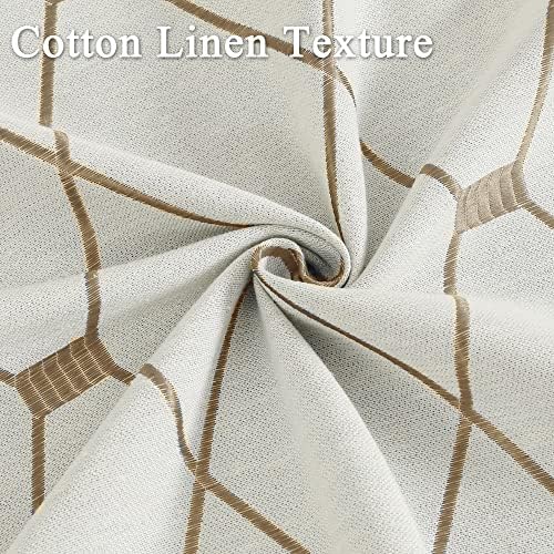 Joywell Cream Linen Textured Curtains 84 inches Long for Living Room