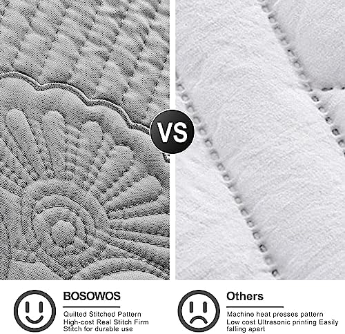 BOSOWOS Pillow Shams Queen Size Set of 2, Ultra Soft Breathable