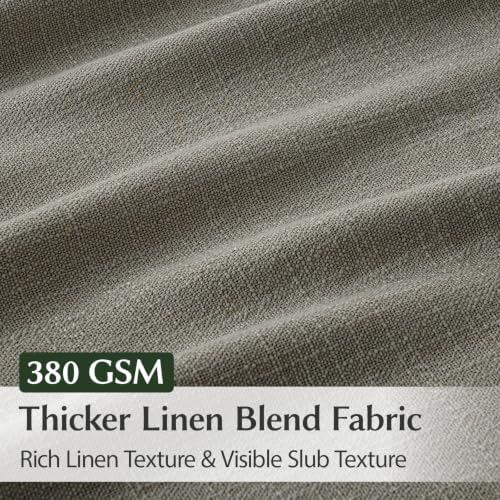 Semi Sheer Pinch Pleated Linen Curtains for Living Room 96 Inches