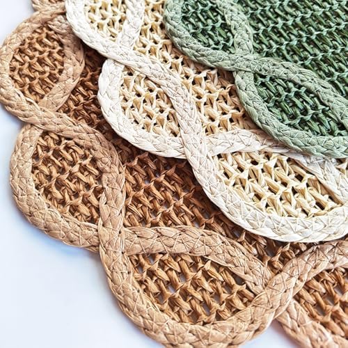15 Inch Round Jute Placemats Set of 6 Woven Heat Resistant Table Mats