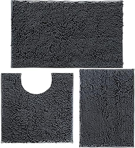 Bathroom Rugs Set 5 Piece Thick Chenille Bath Mats