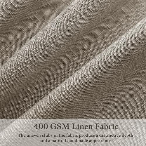 Linen Taupe Pinch Pleat Memory Shaped Light Filtering Curtains 96 Inch