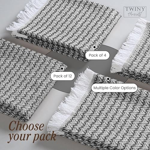 TWINY threads Set of 12 100% Cotton Kitchen Towels, 16"x26", Soft